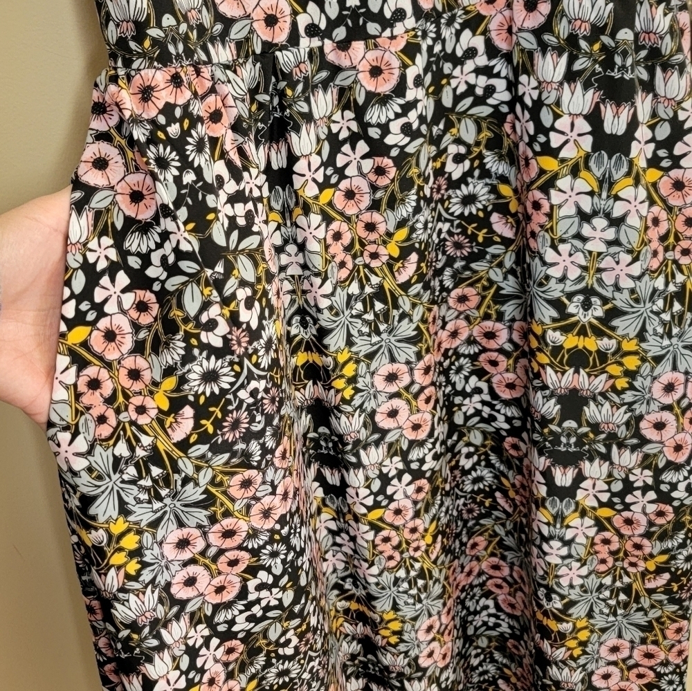 NWT Julia Jordan | Short Sleeve Mock Neck A-line Floral Midi Dress Size 6 - Picture 8 of 10